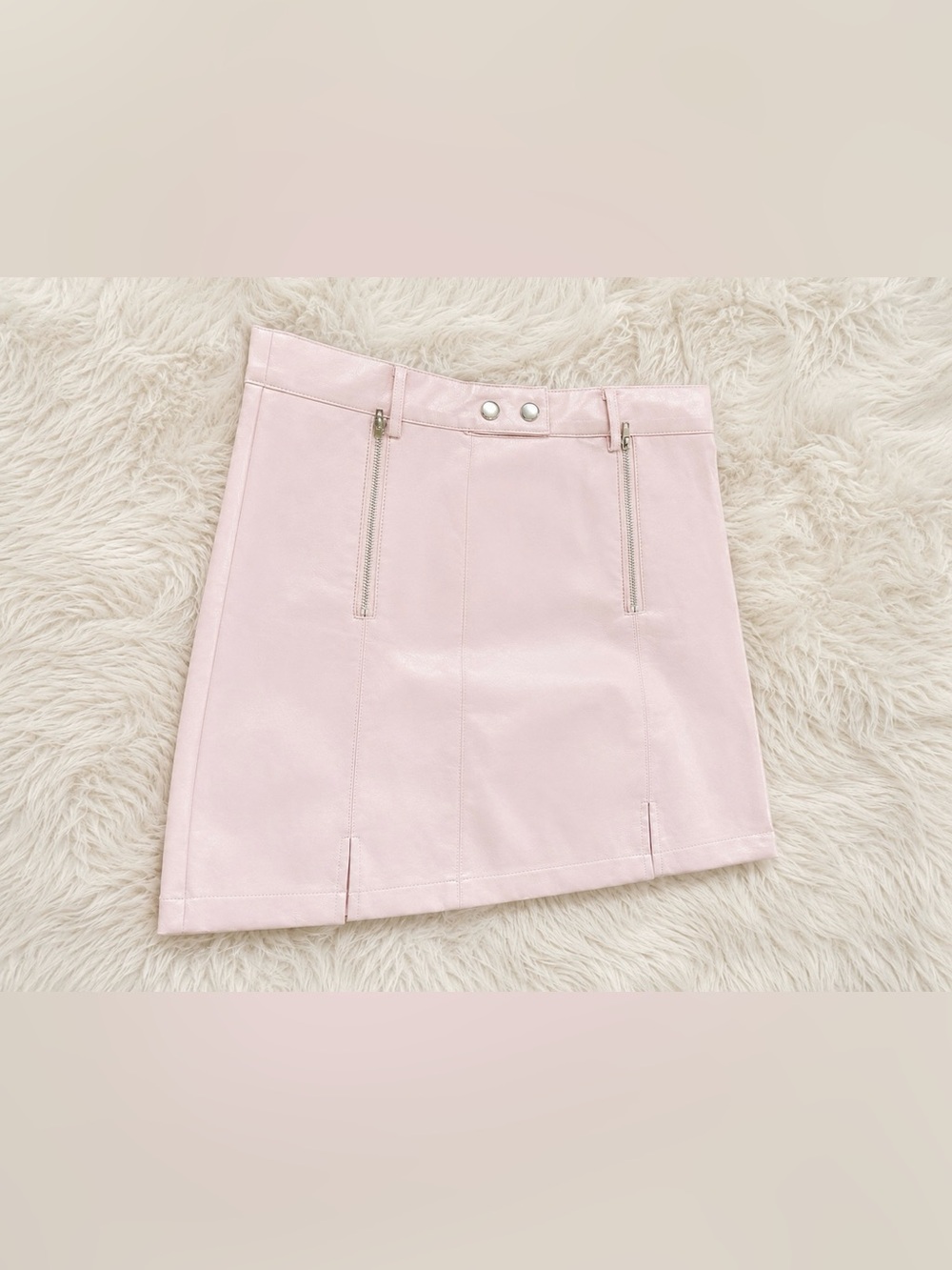 Baby pink Faux Leather Midi Skirt – mi Ami for Francesca’s -Size Small - Picture 2 of 6